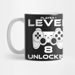 Level 8 Unlocked 8th Birthday Gamer Gift Mug